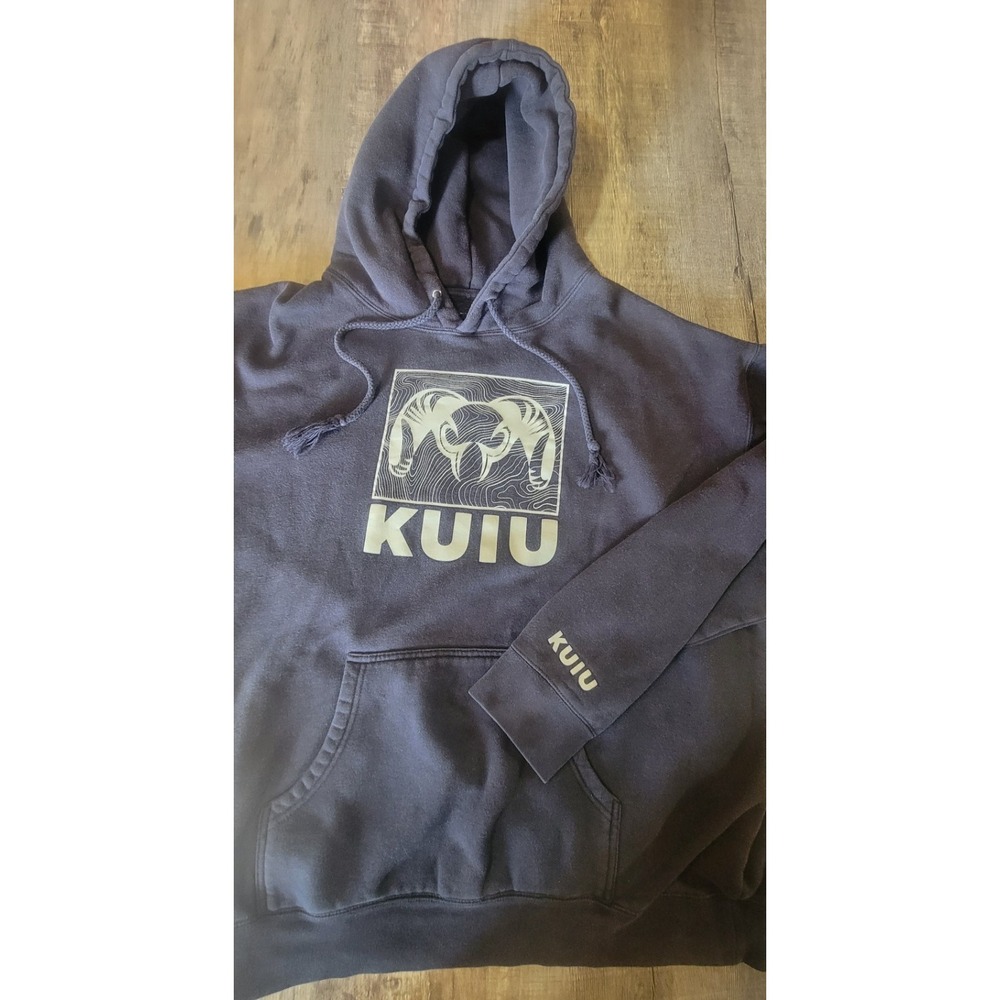 KUIU Men's XL Blue Hoodie Sweatshirt Graphic Logo Hunting Outdoors Hiking